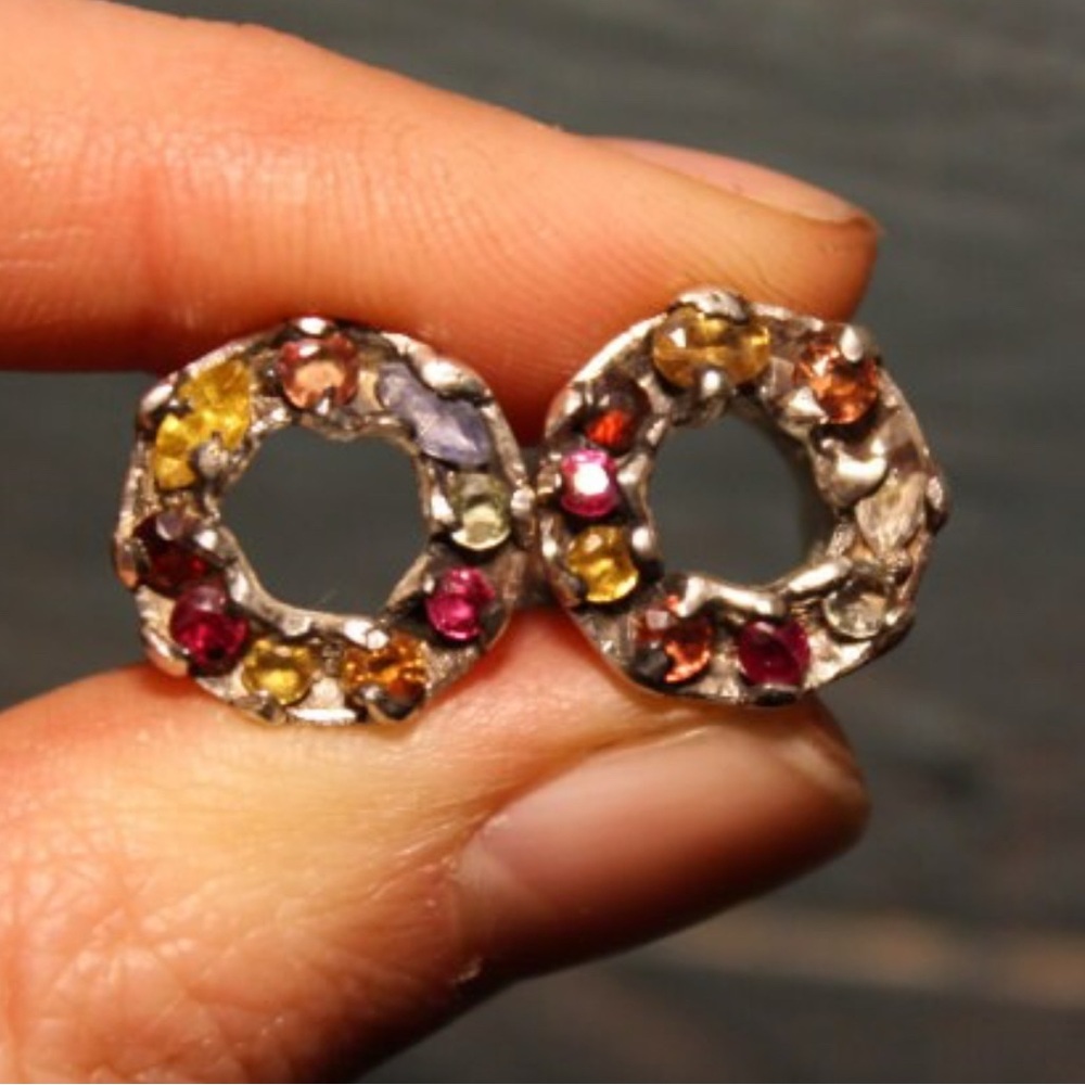 00g Confetti Gemstone Fine Silver Plugs OOAK